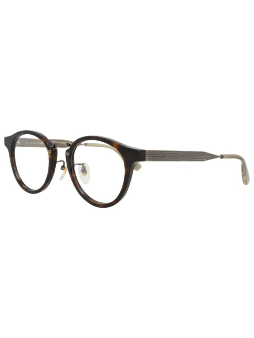 New Gucci Women's Eyeglasses Round Oval Recycled Acetate Frame Unisex Havana